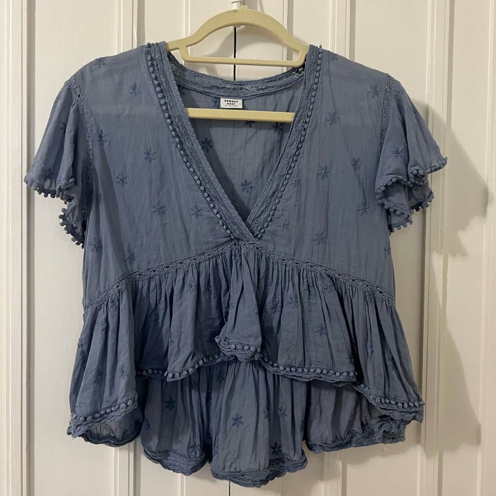 Aritzia light blue blouse, size M.